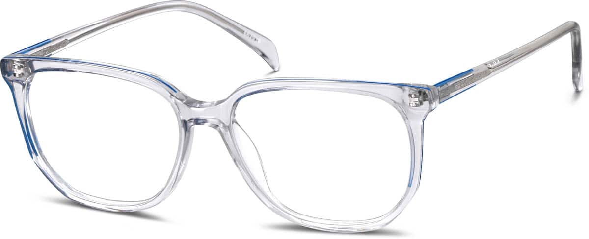 Angle view of Square Glasses 662916 in Mist/Blue