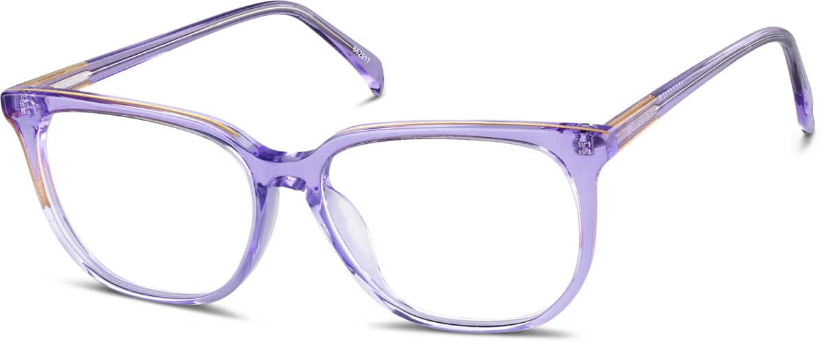 Angle view of Square Glasses 662917 in Purple