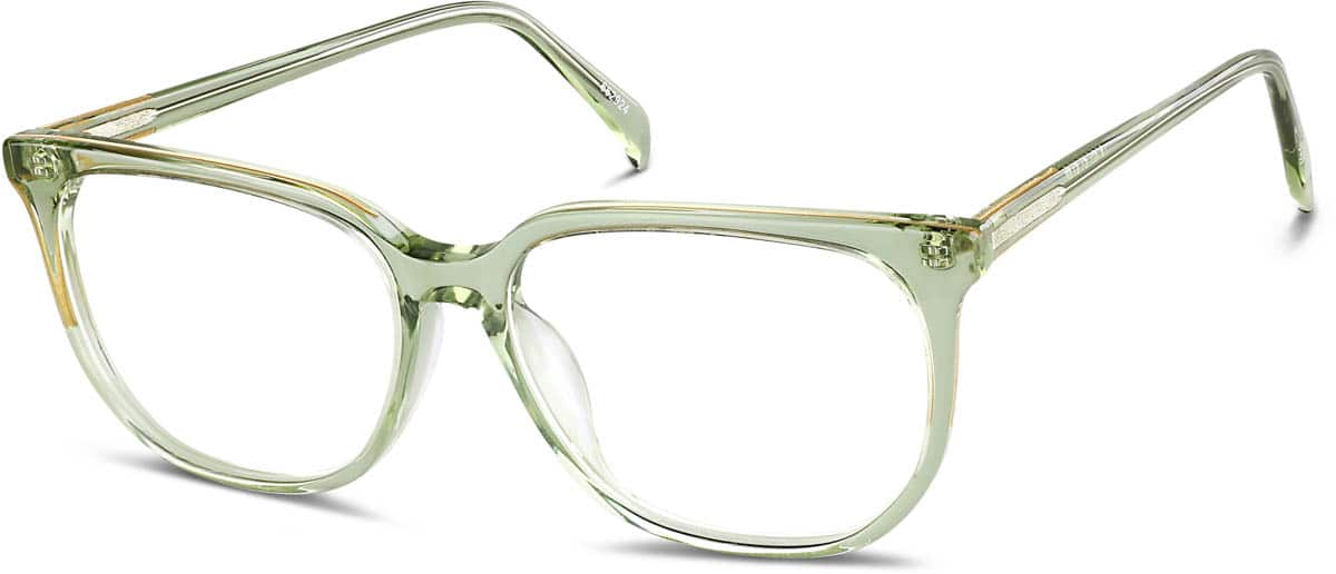 Angle view of Square Glasses 662924 in Green