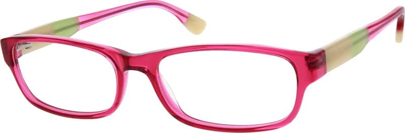 Angle view of Rectangle Glasses 663517 in Pink