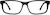 Front view of Rectangle Glasses 663621 in Black thumbnail