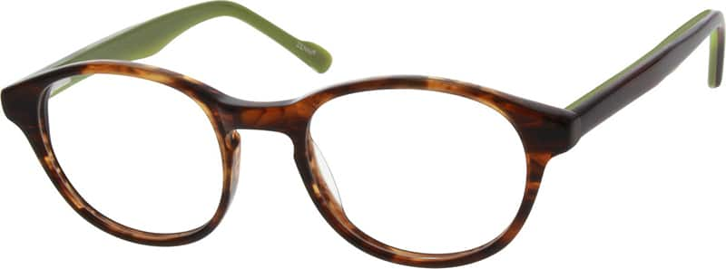 Angle view of Kids’ Round Glasses 663725 in Tortoiseshell