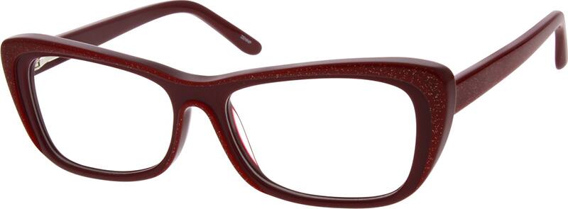 Angle view of Cat-Eye Glasses 664118 in Red