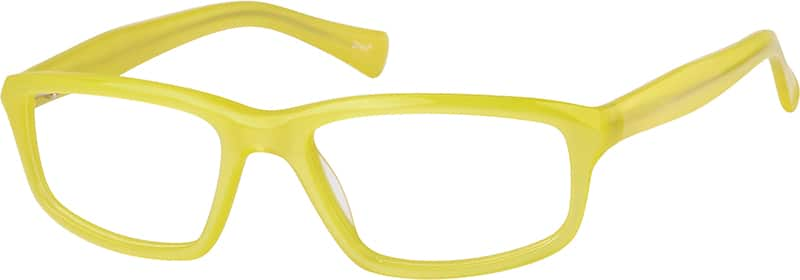 Angle view of Rectangle Glasses 664322 in Yellow