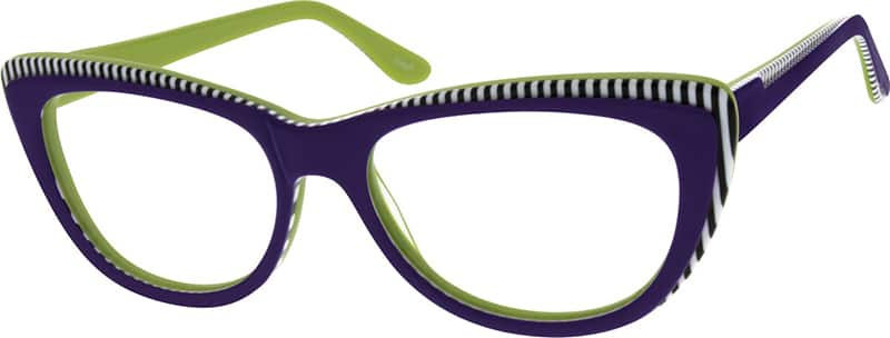 Angle view of Cat-Eye Glasses 664917 in Purple