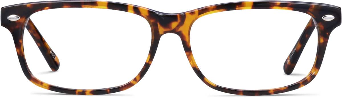 Front view of Rectangle Glasses 665125 in Tortoiseshell