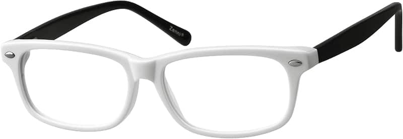 Angle view of Rectangle Glasses 665130 in White