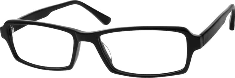 Angle view of Rectangle Glasses 665521 in Black