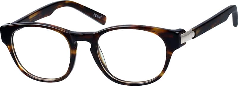 Angle view of Round Glasses 666525 in Tortoiseshell