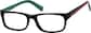 Angle view of Kids’ Rectangle Glasses 667521 in Black thumbnail