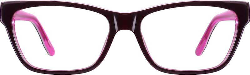 Dark Brown/Pink Kids’ Rectangle Glasses
