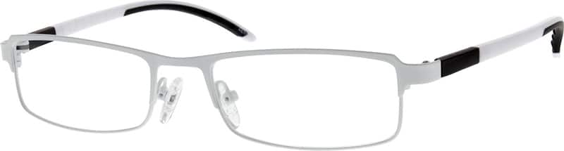 Angle view of Rectangle Glasses 673430 in White