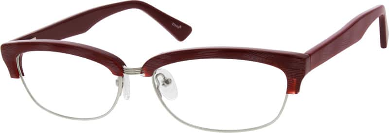 Angle view of Rectangle Glasses 674018 in Red