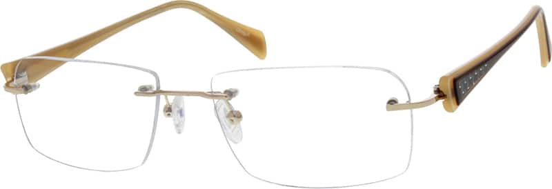 Zenni Rimless Gold Rimless Glasses #674214 | Zenni Optical Canada