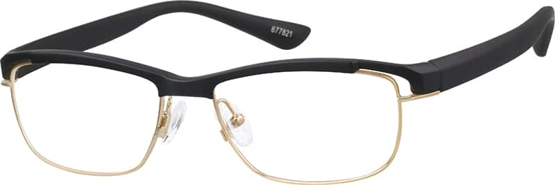 Angle view of Browline Glasses 677821 in Black