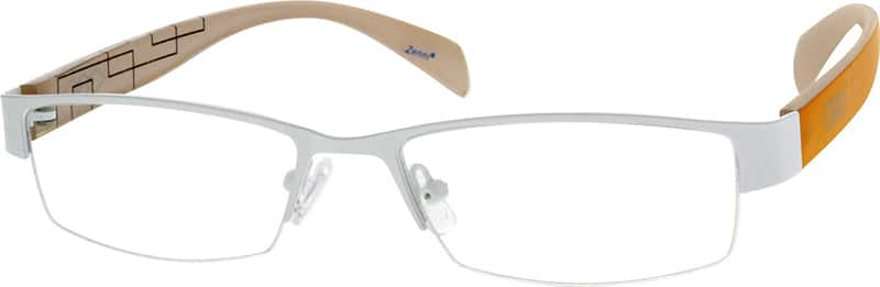 Angle view of Rectangle Glasses 678330 in White