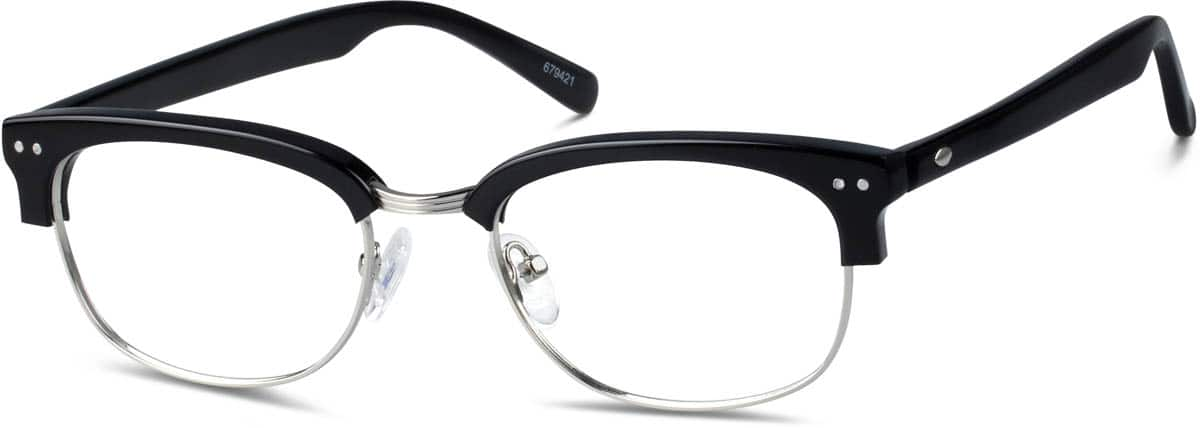 Angle view of Browline Glasses 679421 in Black