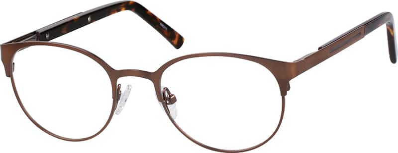 Angle view of Kids’ Round Glasses 686315 in Brown
