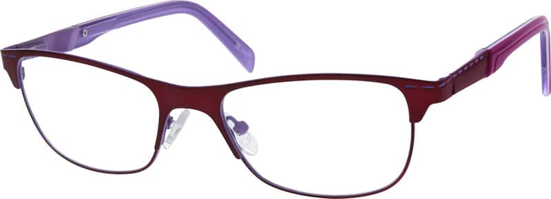 Angle view of Square Glasses 686718 in Red