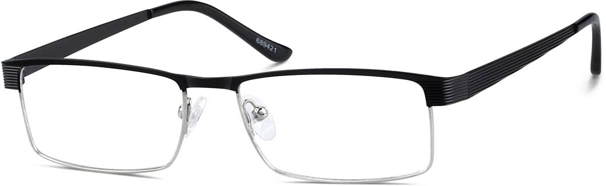 Angle view of Rectangle Glasses 689421 in Black