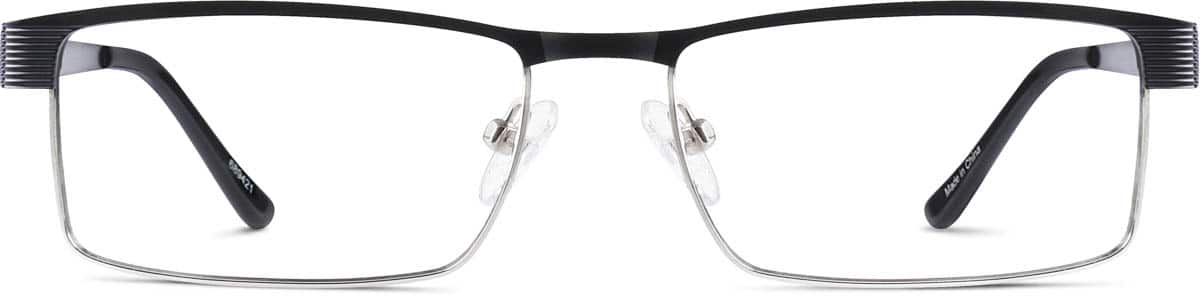 Front view of Rectangle Glasses 689421 in Black