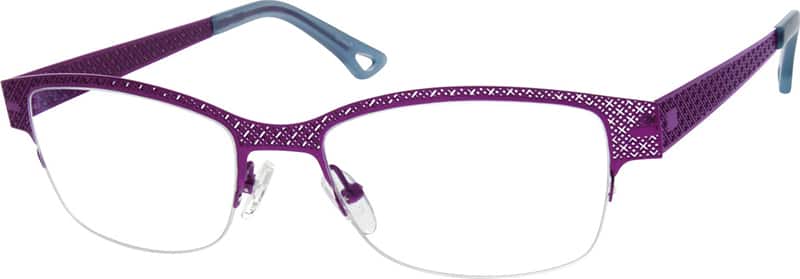 Angle view of Rectangle Glasses 689917 in Purple