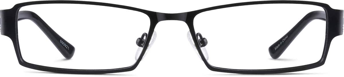 Front view of Rectangle Glasses 690921 in Black