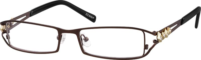 Angle view of Rectangle Glasses 691215 in Brown