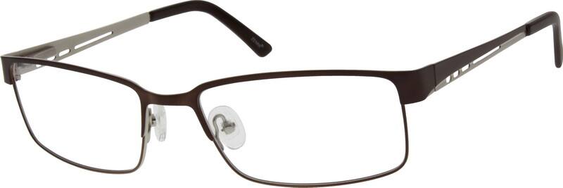 Angle view of Rectangle Glasses 692015 in Brown