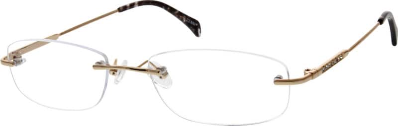 Zenni Rimless Gold Rimless Glasses #692214 | Zenni Optical