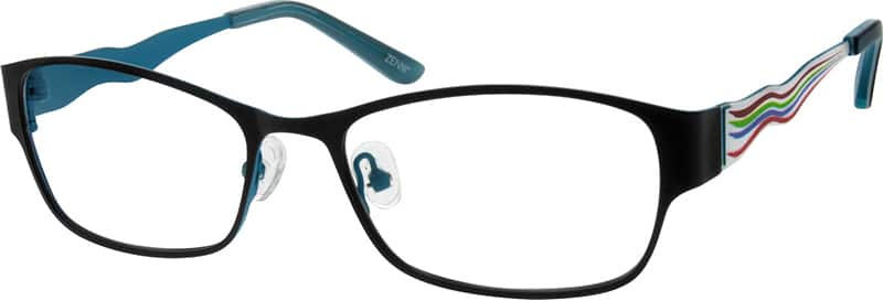 Angle view of Rectangle Glasses 693421 in Black