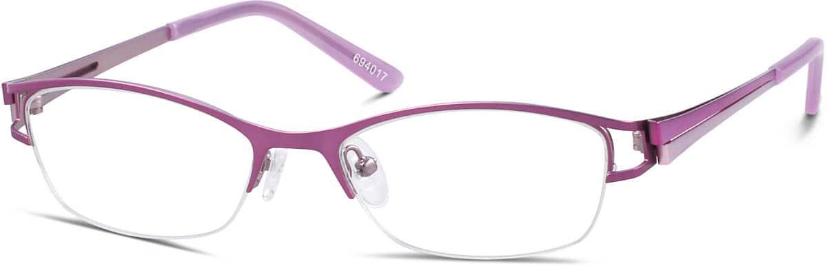 Angle view of Rectangle Glasses 694017 in Purple