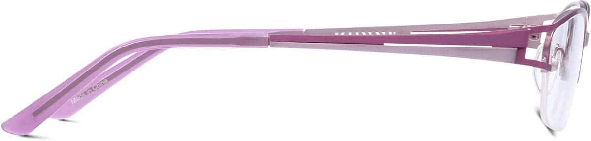 Side view of Rectangle Glasses 694017 in Purple