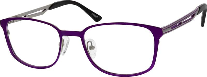 Angle view of Rectangle Glasses 694917 in Purple