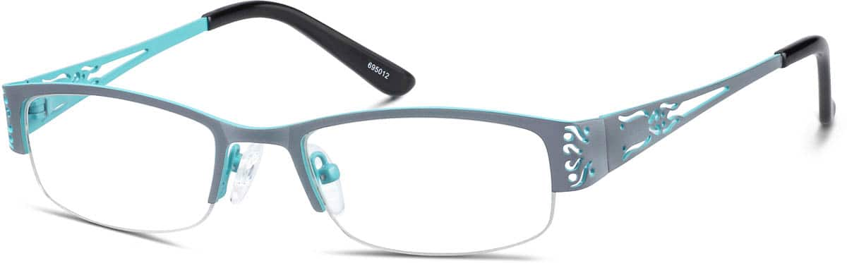 Angle view of Rectangle Glasses 695012 in Gray