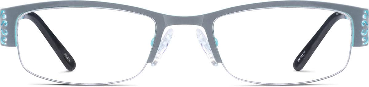 Front view of Rectangle Glasses 695012 in Gray