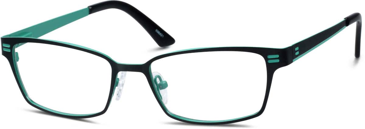 Angle view of Rectangle Glasses 696421 in Black