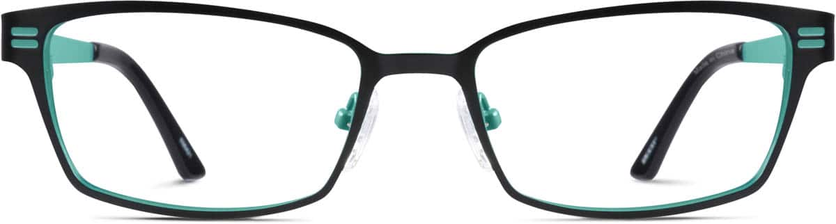 Front view of Rectangle Glasses 696421 in Black