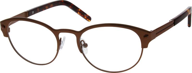 Angle view of Round Glasses 697715 in Brown