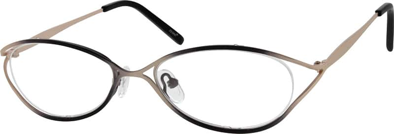 Angle view of Oval Glasses 697821 in Black