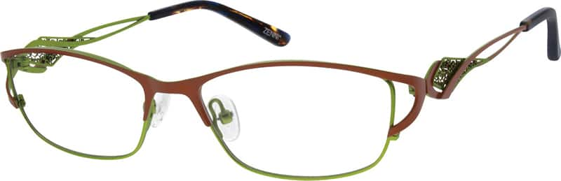 Angle view of Oval Glasses 698228 in Brown