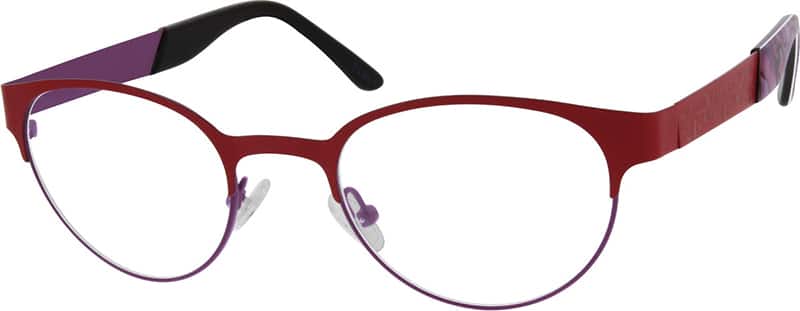 Angle view of Round Glasses 699318 in Red