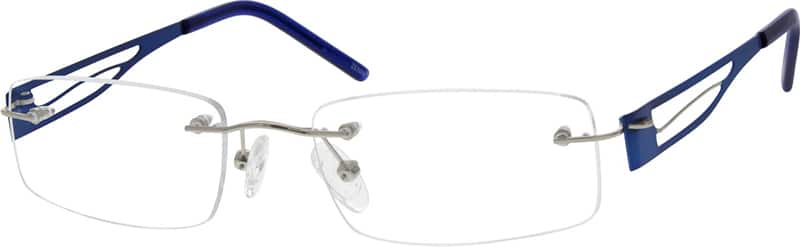 Angle view of Rimless Glasses 699811 in Blue