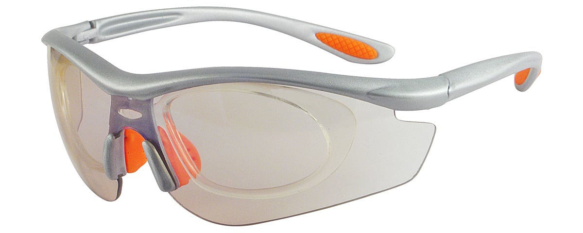 Angle view of Prescription Wind Goggles 700311 in Silver