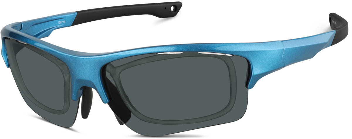 Zenni Rectangle Sports Prescription Glasses Blue Plastic Full Rim Frame