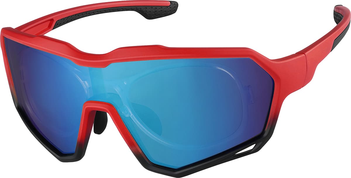 Angle view of Sports Sunglasses 708918 in Red