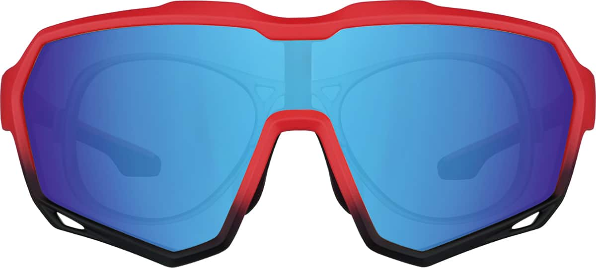 Front view of Sports Sunglasses 708918 in Red