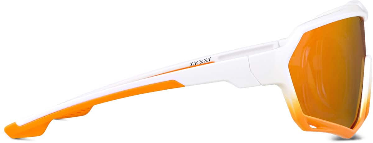 Side view of Sports Sunglasses 708942 in White/Orange