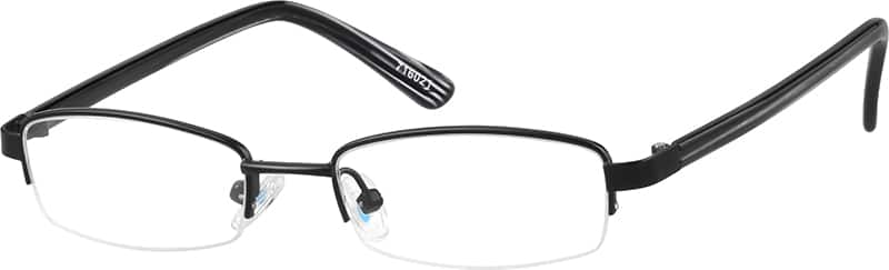 Angle view of Rectangle Glasses 716021 in Black