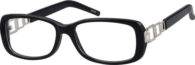 Angle view of Rectangle Glasses 717121 in Black